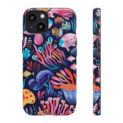 Underwater World Pattern iPhone 13 14 15 16 Pro Max Plus Case Wireless Charging Compatible Tough Cases Protection, Magnetic Phone Case for iPhone Classic Series