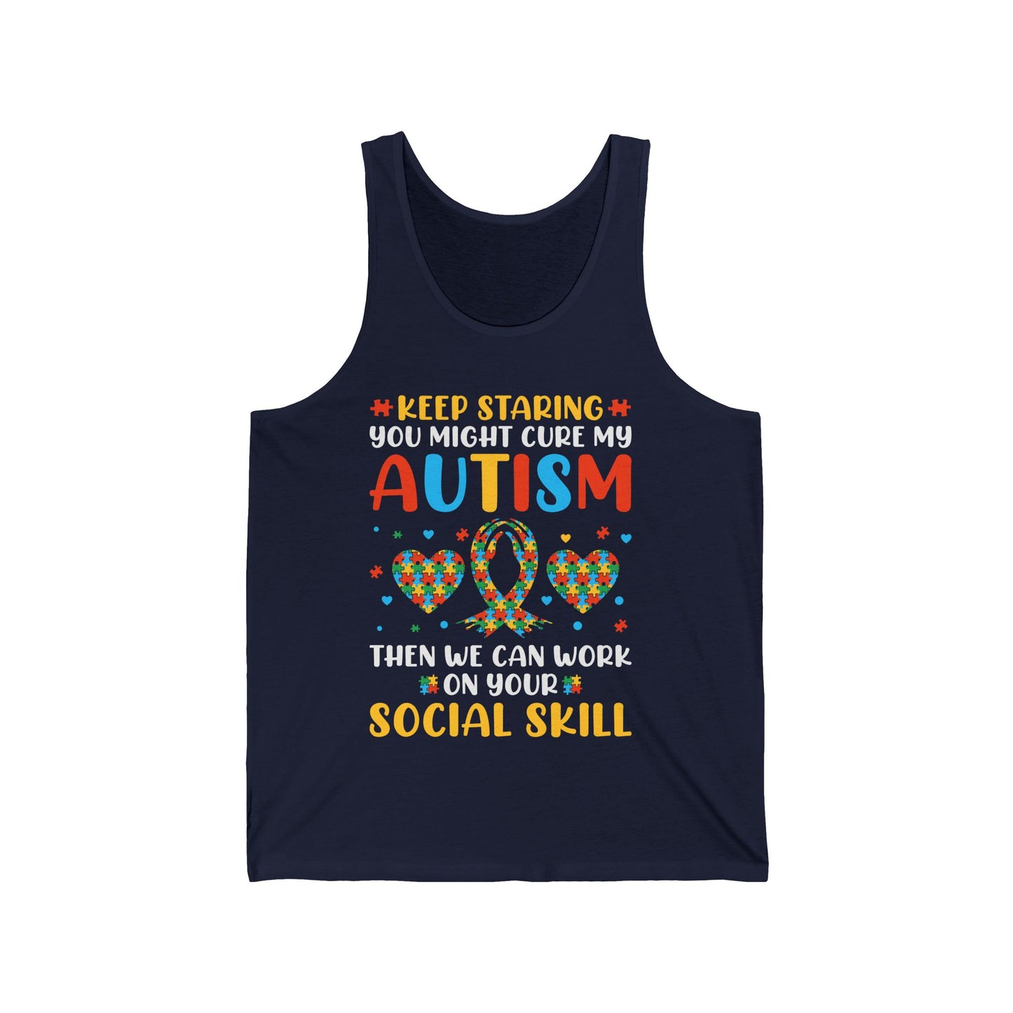 Autism Awareness Keep Staring Autistic Awareness Gift Tank Top For Men Women Kids