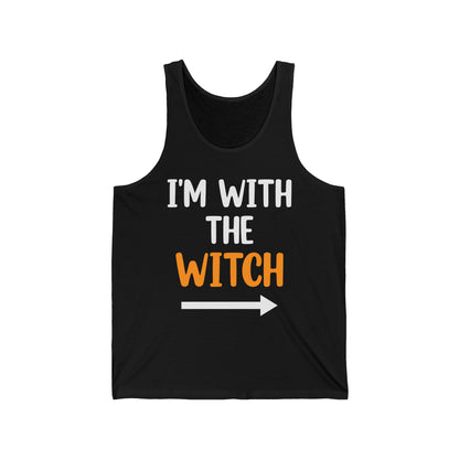 Funny I Am With The Witch Tank Top Matching Witch Costume  Tank Top