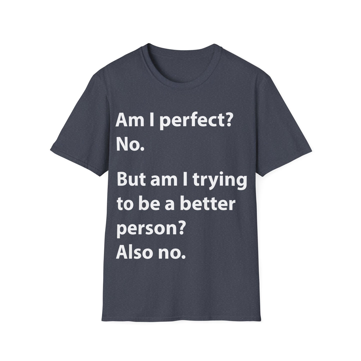 Funny Am I Perfect No. Am I Trying To Be A Better Person Also No Sarcastic T-Shirt