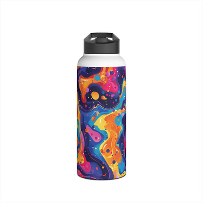 Galactic Explosion Pattern Stainless Steel Water Bottle with Twist-on Lid and Double-Wall Vacuum Insulation