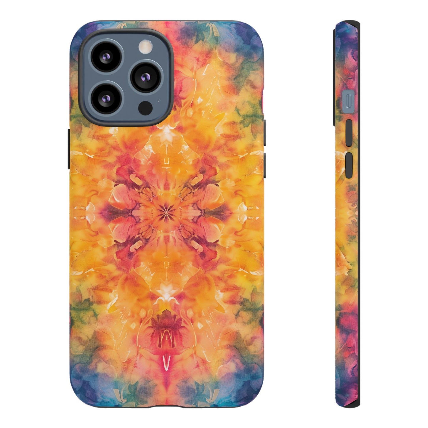 Tie-Dye Dream Pattern iPhone 13 14 15 16 Pro Max Plus Case Wireless Charging Compatible Tough Cases Protection, Magnetic Phone Case for iPhone Classic Series