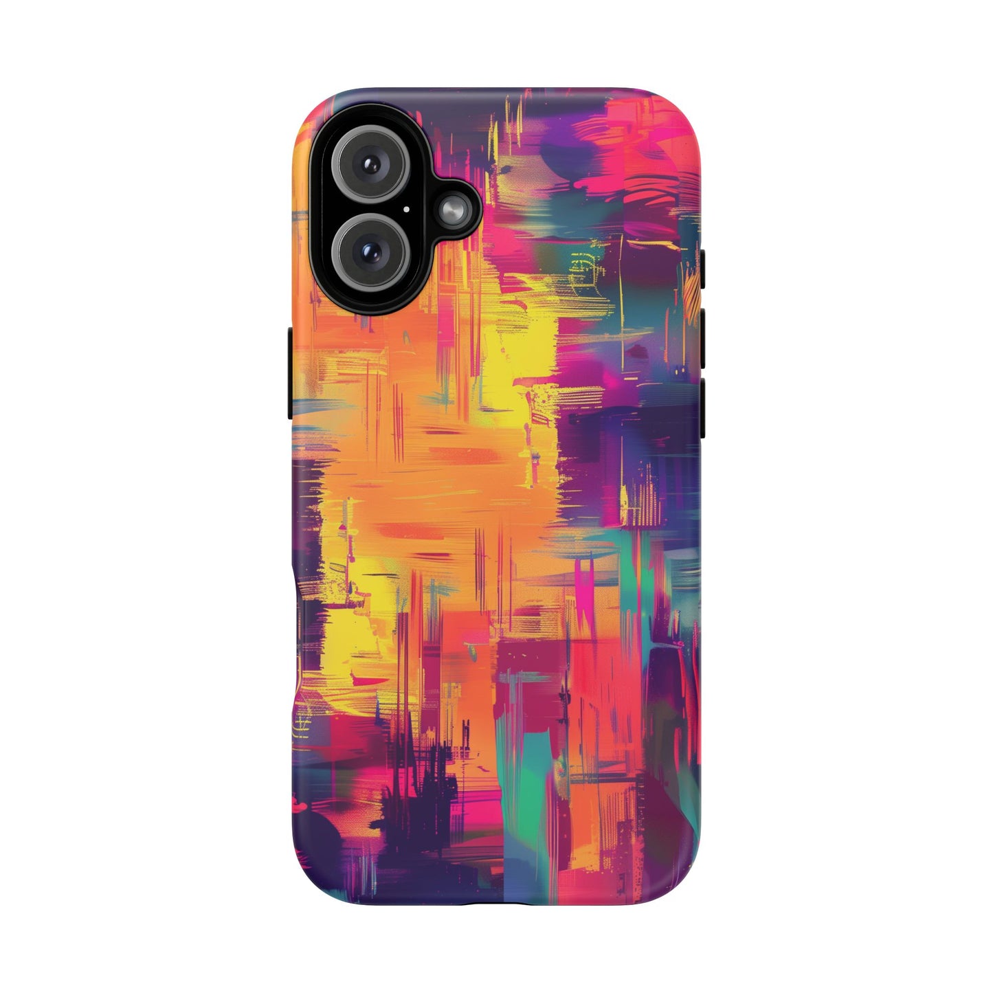 Glitch Art Pattern  iPhone 13 14 15 16 Pro Max Plus Case Wireless Charging Compatible Tough Cases Protection, Magnetic Phone Case for iPhone Classic Series