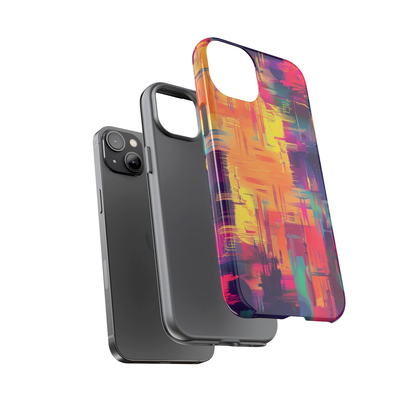 Glitch Art Pattern  iPhone 13 14 15 16 Pro Max Plus Case Wireless Charging Compatible Tough Cases Protection, Magnetic Phone Case for iPhone Classic Series