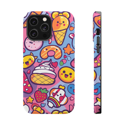 Kawaii Candyland Pattern iPhone 13 14 15 Pro Max Plus Case Compatible with MagSafe Tough Cases Protection, Magnetic Phone Case for iPhone  Classic Series