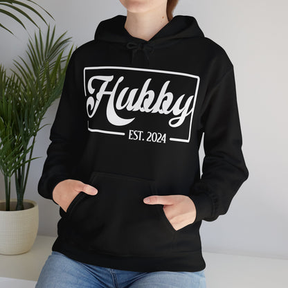 Hubby Est 2024 Just Married Honeymoon Wedding Couples Hoodie For Men Hoodie