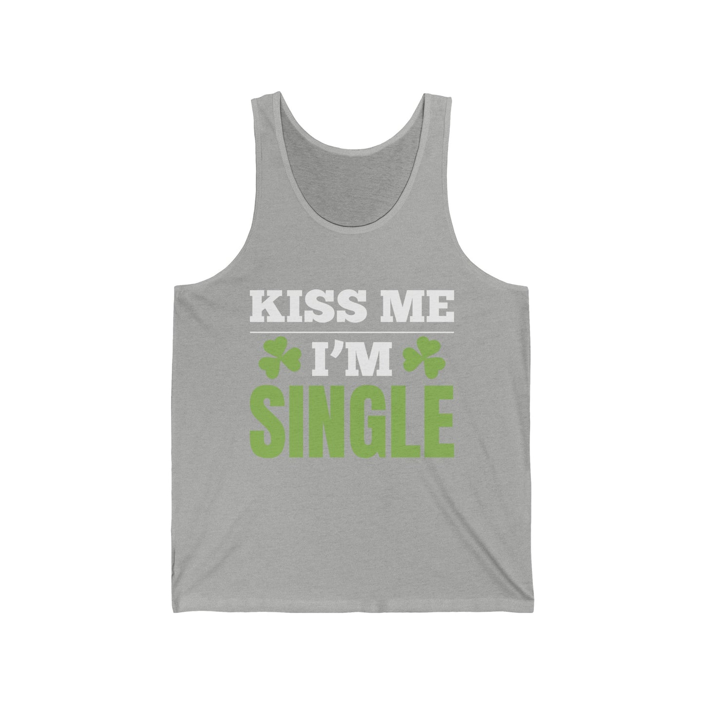 Kiss Me I'm Single Tank Top St Patrick Day Tank Tops for Men Women