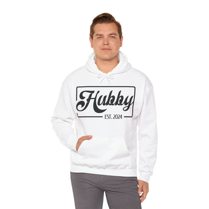 Hubby Est 2024 Just Married Honeymoon Wedding Couples Hoodie For Men Hoodie