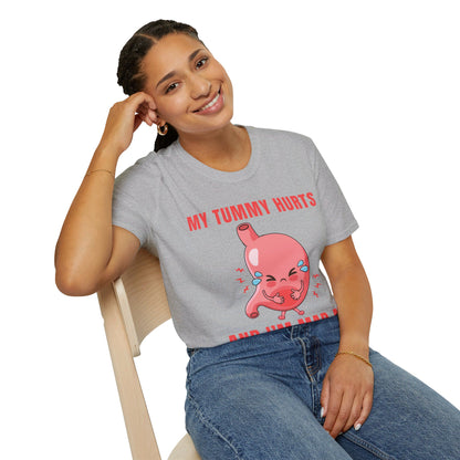 Funny My Tummy Hurts And I'm MAD At The Government Meme Sarcastic T-Shirt