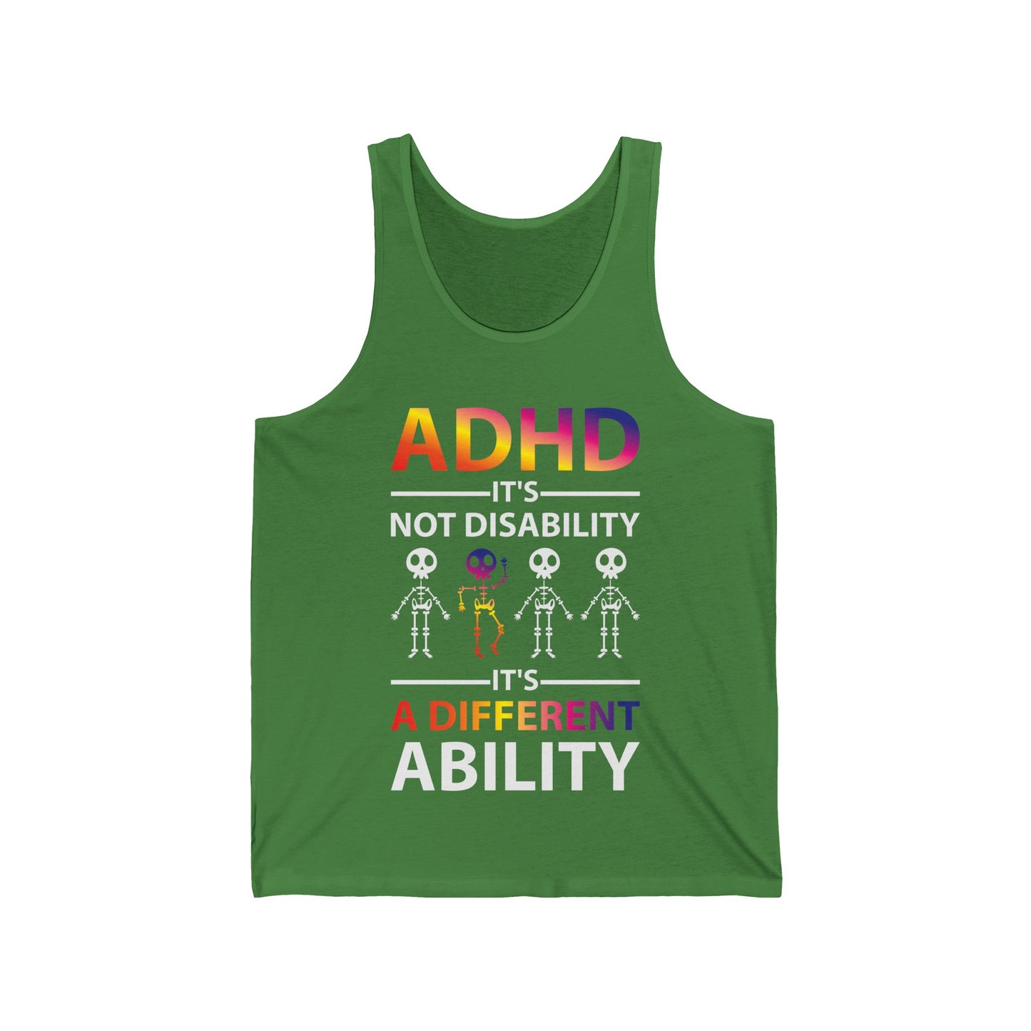 ADHD Its Not Disability Its A Different Ability Skeleton Retro Tank Tops Men Women