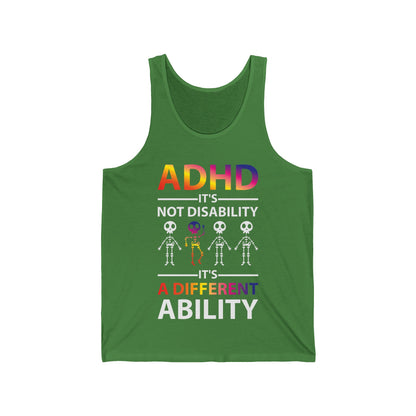 ADHD Its Not Disability Its A Different Ability Skeleton Retro Tank Tops Men Women