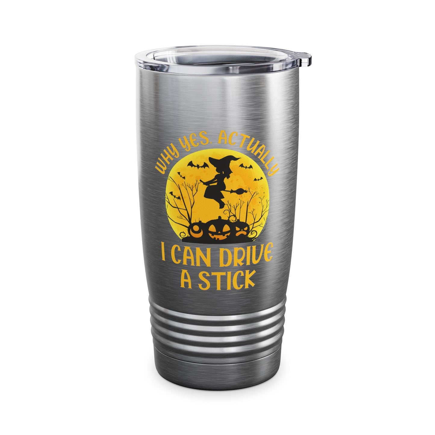 Funny Why Yes Actually I Can Drive A Stick Witch Halloween Party Tumbler Girls Women