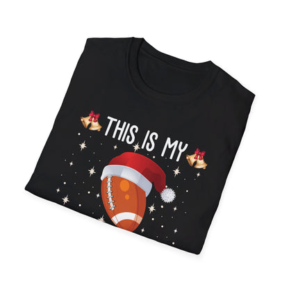 Funny This Is My Christmas Pajama Shirt Gift For Football Lover Xmas T-Shirt Men Women