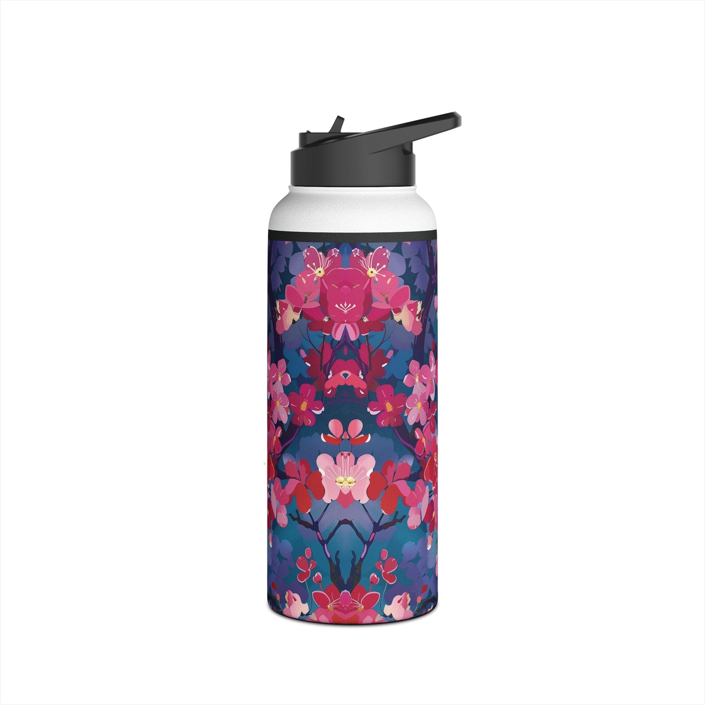 Sakura Blossoms Pattern Stainless Steel Water Bottle with Twist-on Lid and Double-Wall Vacuum Insulation