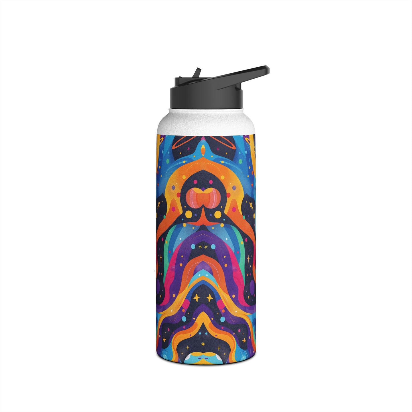 Planetary Parade Pattern Stainless Steel Water Bottle with Twist-on Lid and Double-Wall Vacuum Insulation