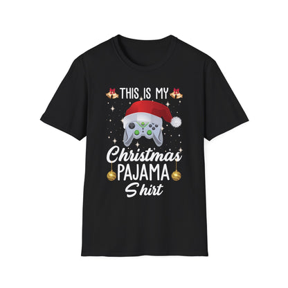 Funny This Is My Christmas Pajama Santa Hat Gamer Video Game Gaming T-Shirt