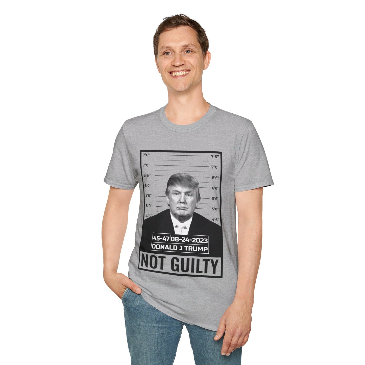 Donald Trump Police Mugshot Not Guilty President Legend 45 47 T-Shirt For Men Women