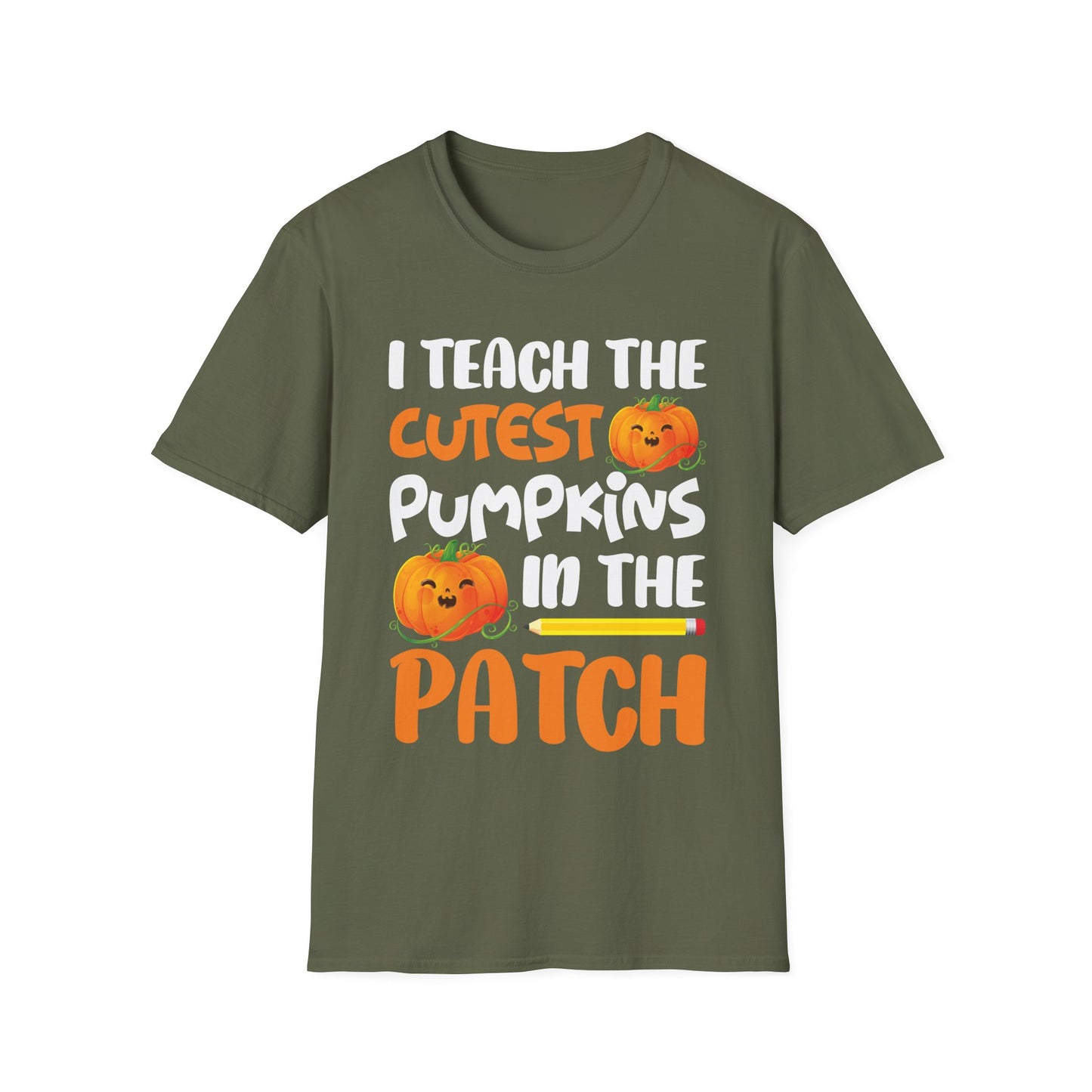 Funny I Teach The Cutest Pumpkins In The Patch Teacher Halloween Pumpkin  T-Shirt For Men Women