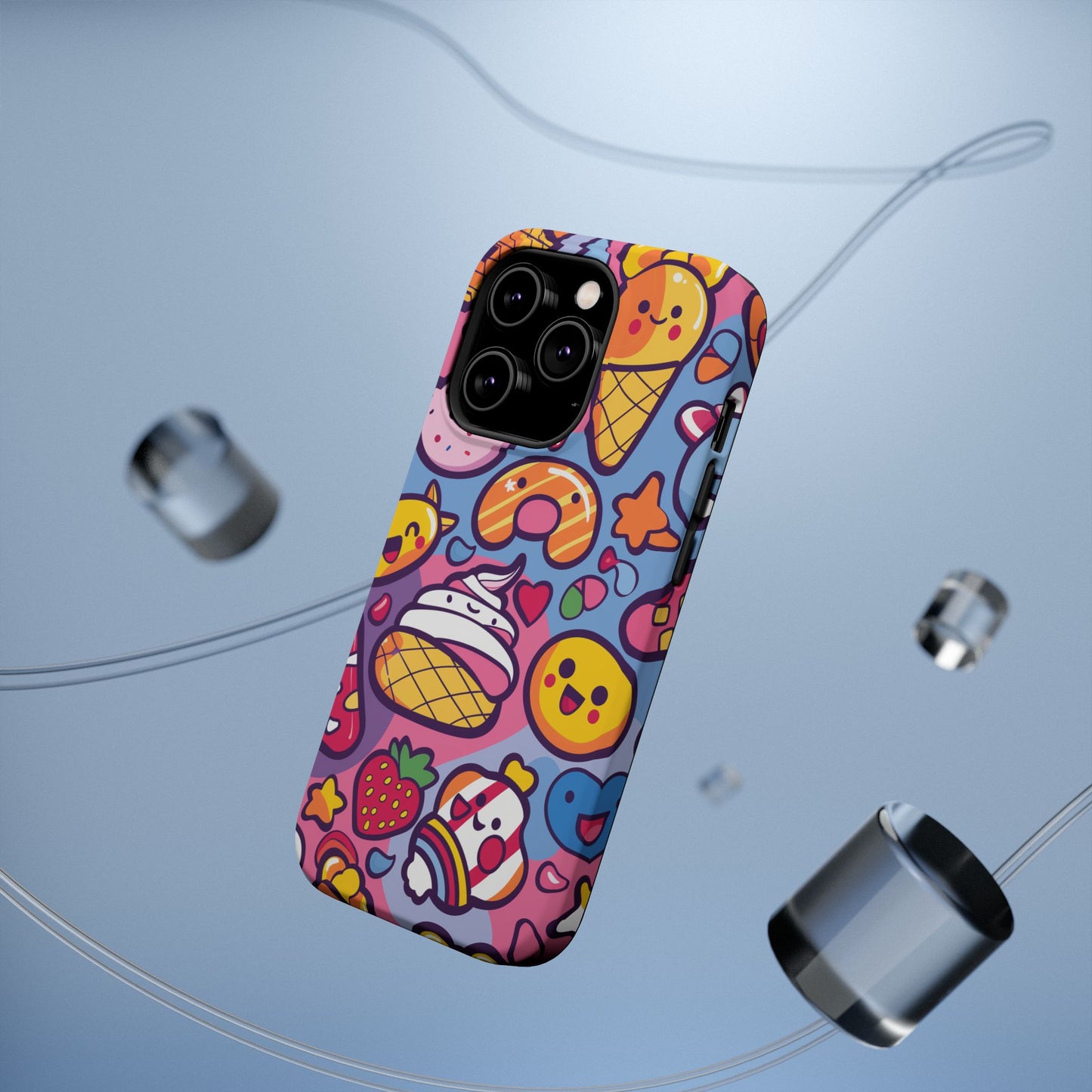 Kawaii Candyland Pattern iPhone 13 14 15 Pro Max Plus Case Compatible with MagSafe Tough Cases Protection, Magnetic Phone Case for iPhone  Classic Series