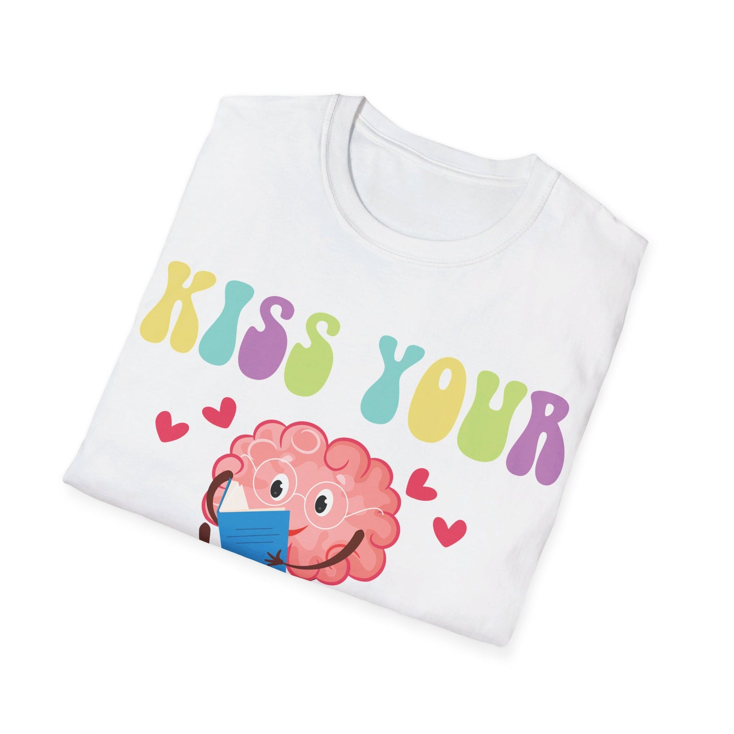 Funny Back To School Kiss Your Brain Cute Teacher Appreciation T-Shirt For Men Women T-Shirt