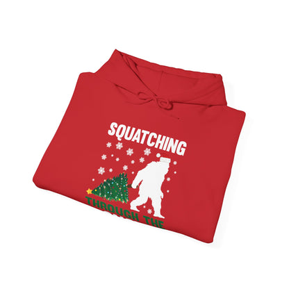 Squatching Through The Snow Funny Bigfoot Christmas Sasquatch Hoodie