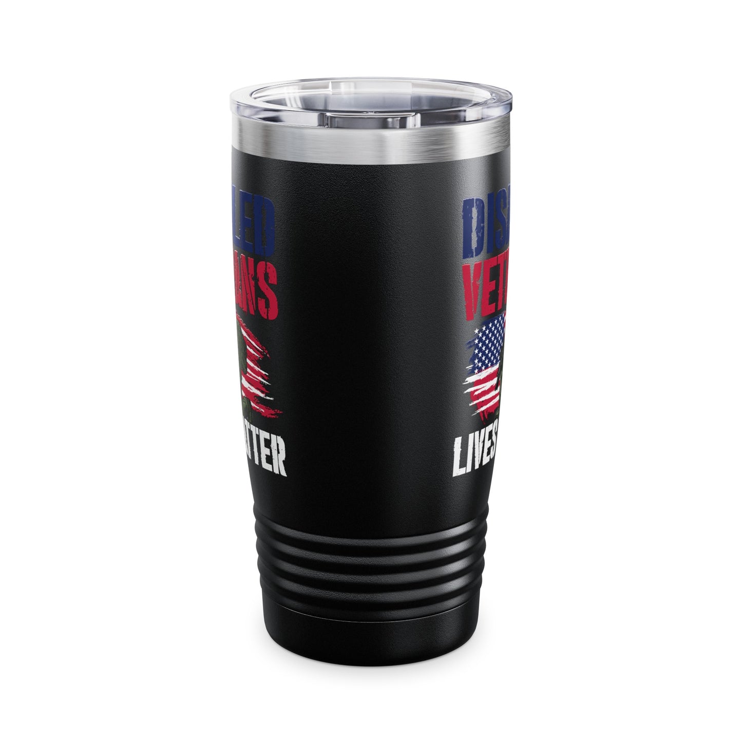 Disabled Veteran Lives Matter American US Flag Military Tumbler For Men Women Tumbler