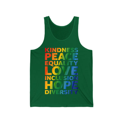 Kindness Equality Love LGBTQ Rainbow Flag Gay Pride Ally Tank tops