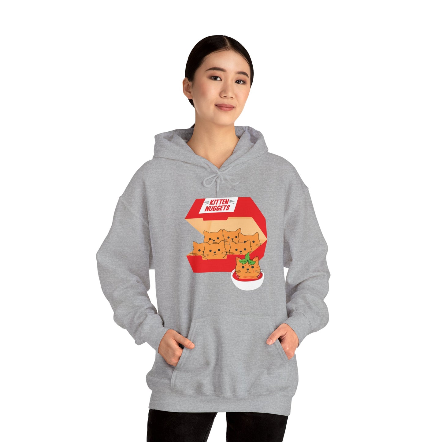 Funny Kitten Nuggets Food Pun Cat Lover Gift Chicken Nuggets Hoodie For Men Women Hoodie