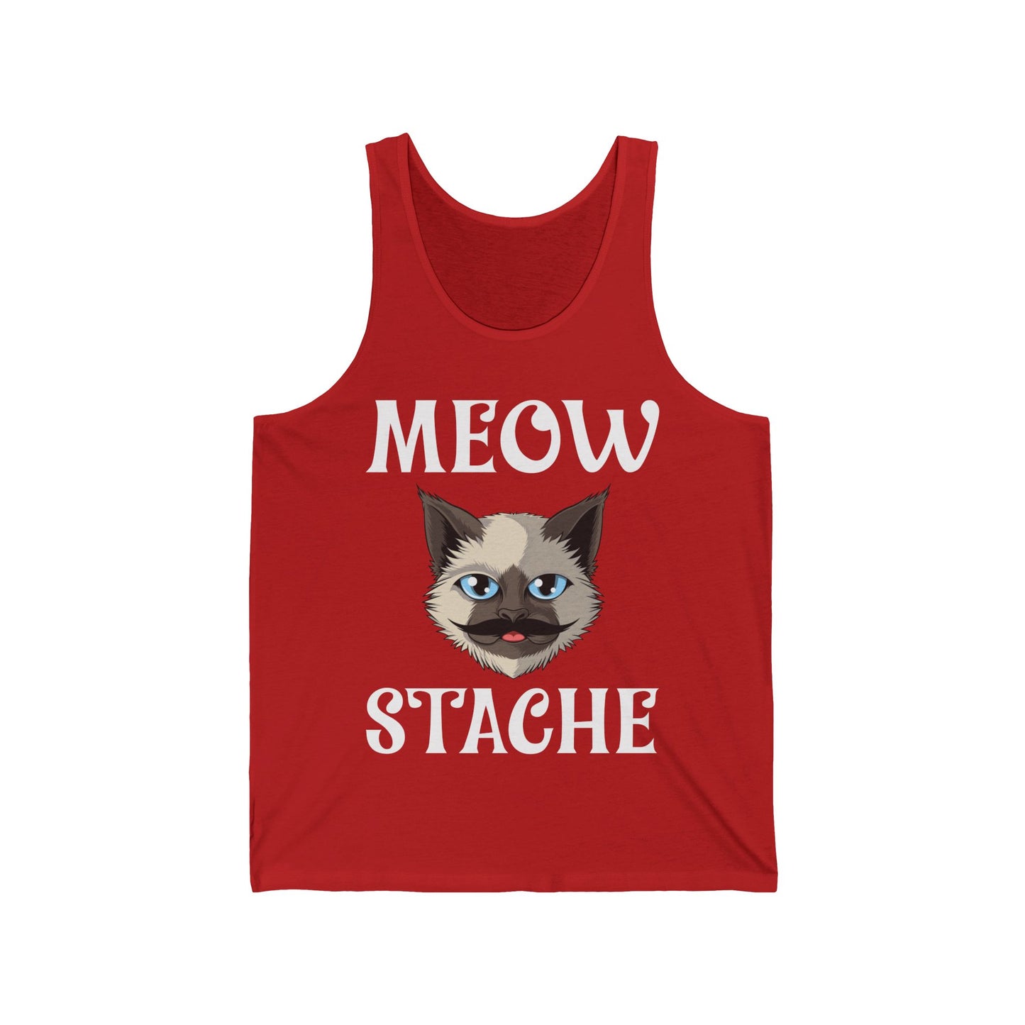 Meowstache Cat Mustache Moustache Beard Bearded Kitten Lovers Tank Top For Men Women Tank Top