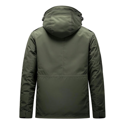 Mens Parkas Jacket Classic Parka Thigh-length Nylon Front Pockets Luxurious Removable Hood Winter Coat Warm Parka Jackets For Men