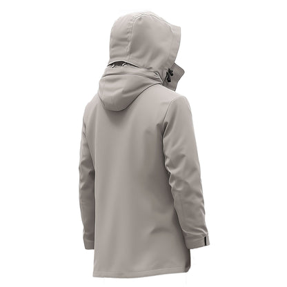 Mens Parkas Jacket Classic Parka Thigh-length Nylon Front Pockets Luxurious Removable Hood Winter Coat Ash Grey Warm Parka Jackets