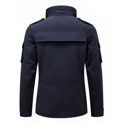Mens Field Jacket Classic M-65 Field Jackets Deep Navy Hip-Length Large Exterior Pockets Hooded Outdoor Durable Materials Nylon Winter Jacket