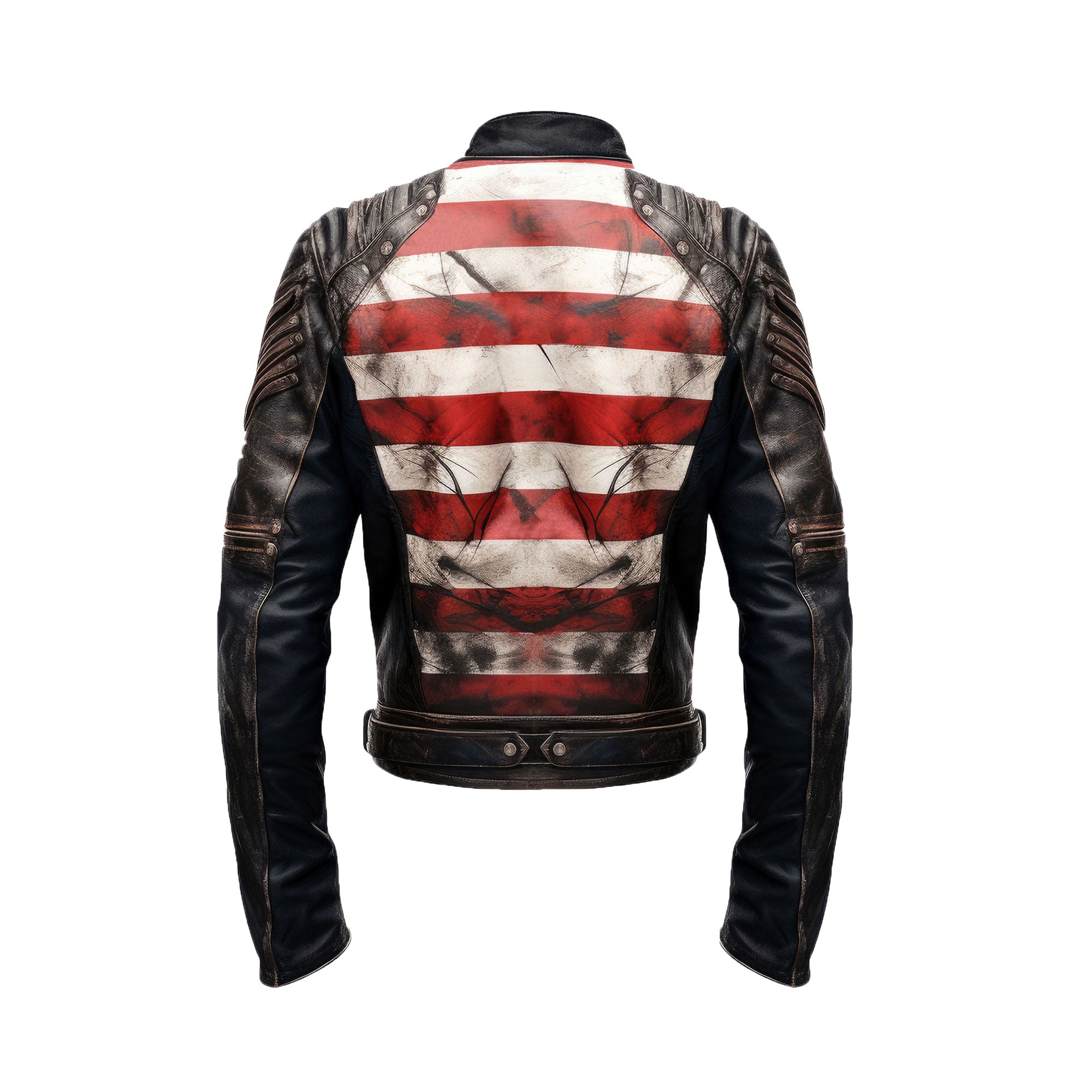 Mens Distressed Inspired by American Flag USA Casual Motorcycle