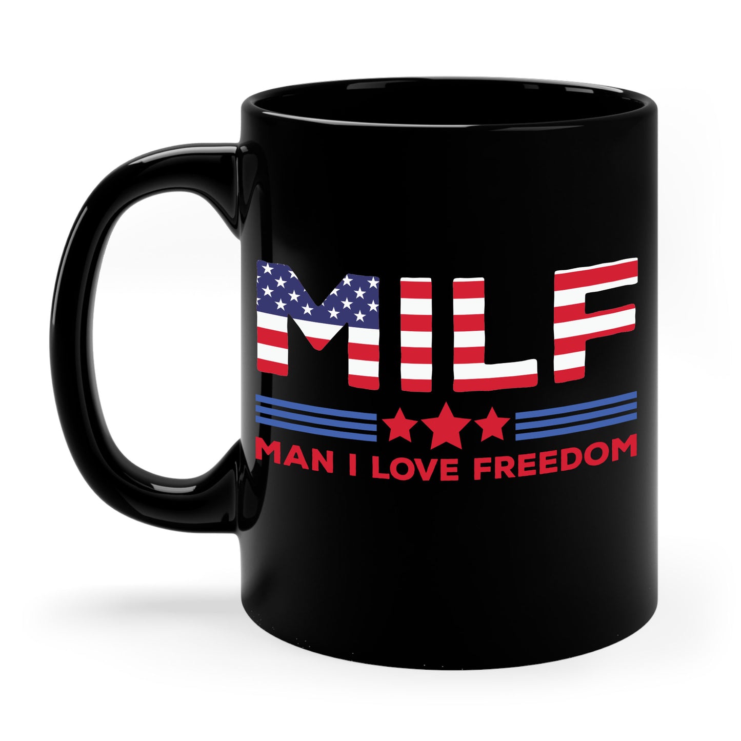 Funny MILF Man I Love Freedom Patriotic 4th Of July Funny Coffee Mug