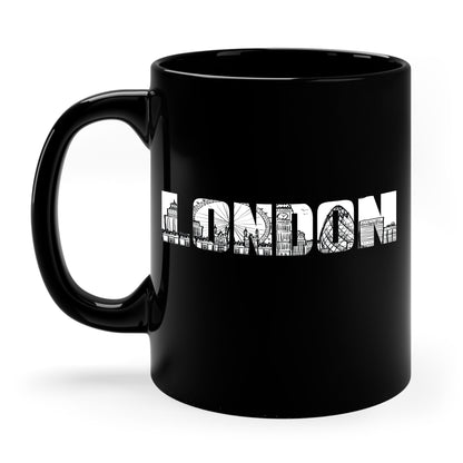 London England Souvenir Flag Phonebooth Double-Decker Bus Coffee Mug For Men Women