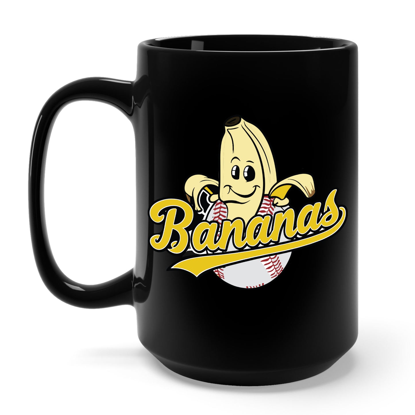 Funny Let's Go Bananas Baseball Coffee Mug For Baseball Lovers Men Women