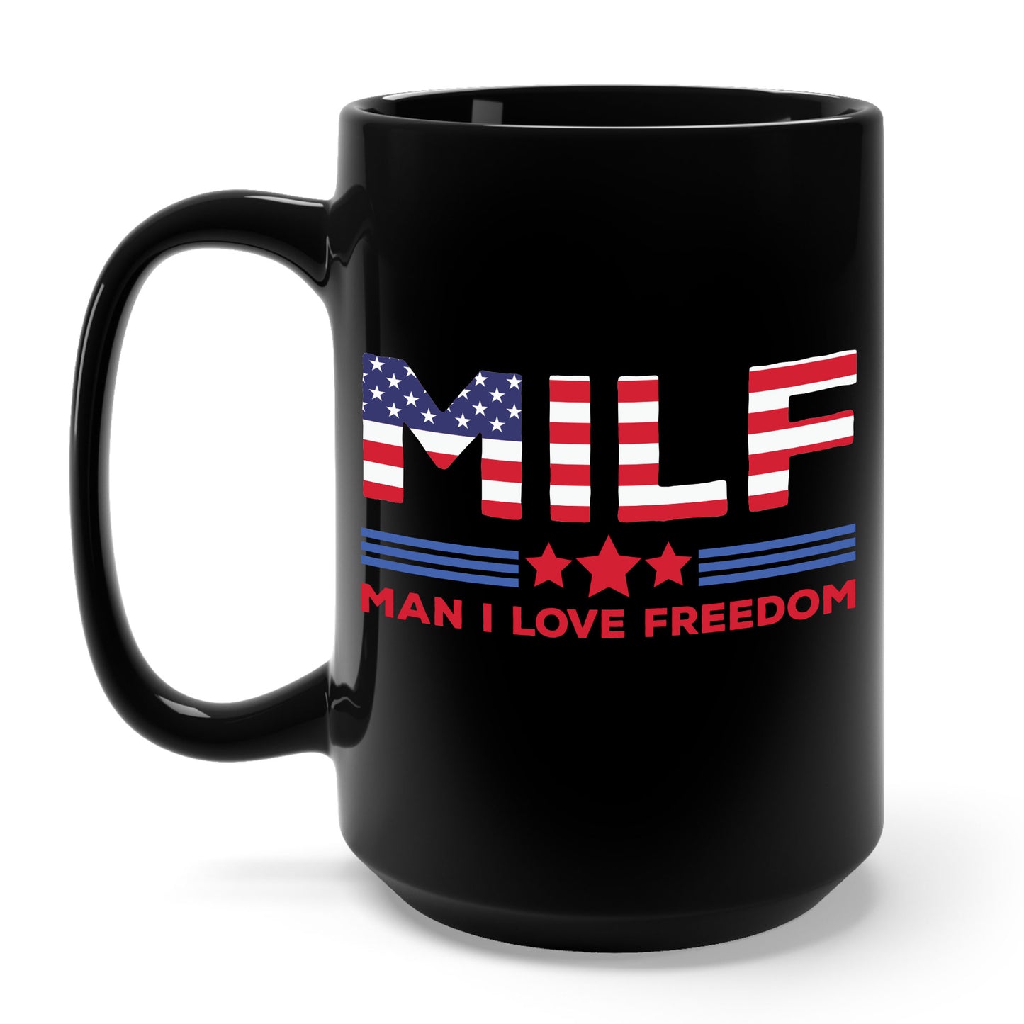 Funny MILF Man I Love Freedom Patriotic 4th Of July Funny Coffee Mug