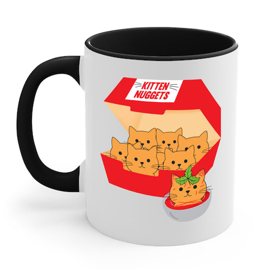 Funny Kitten Nuggets Food Pun Cat Lover Gift Chicken Nuggets Coffee Mug For Men Women