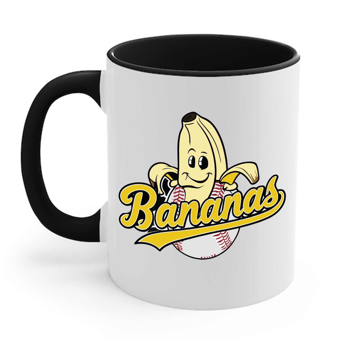 Funny Let's Go Bananas Baseball Coffee Mug For Baseball Lovers Men Women