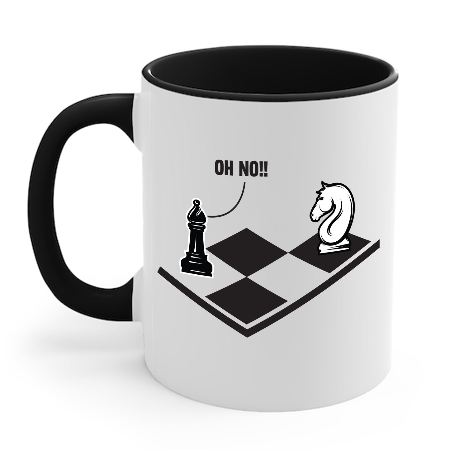 Funny Oh No Knight To Pawn Chess Player Gift Idea Board Game Coffee Mug For Men Women