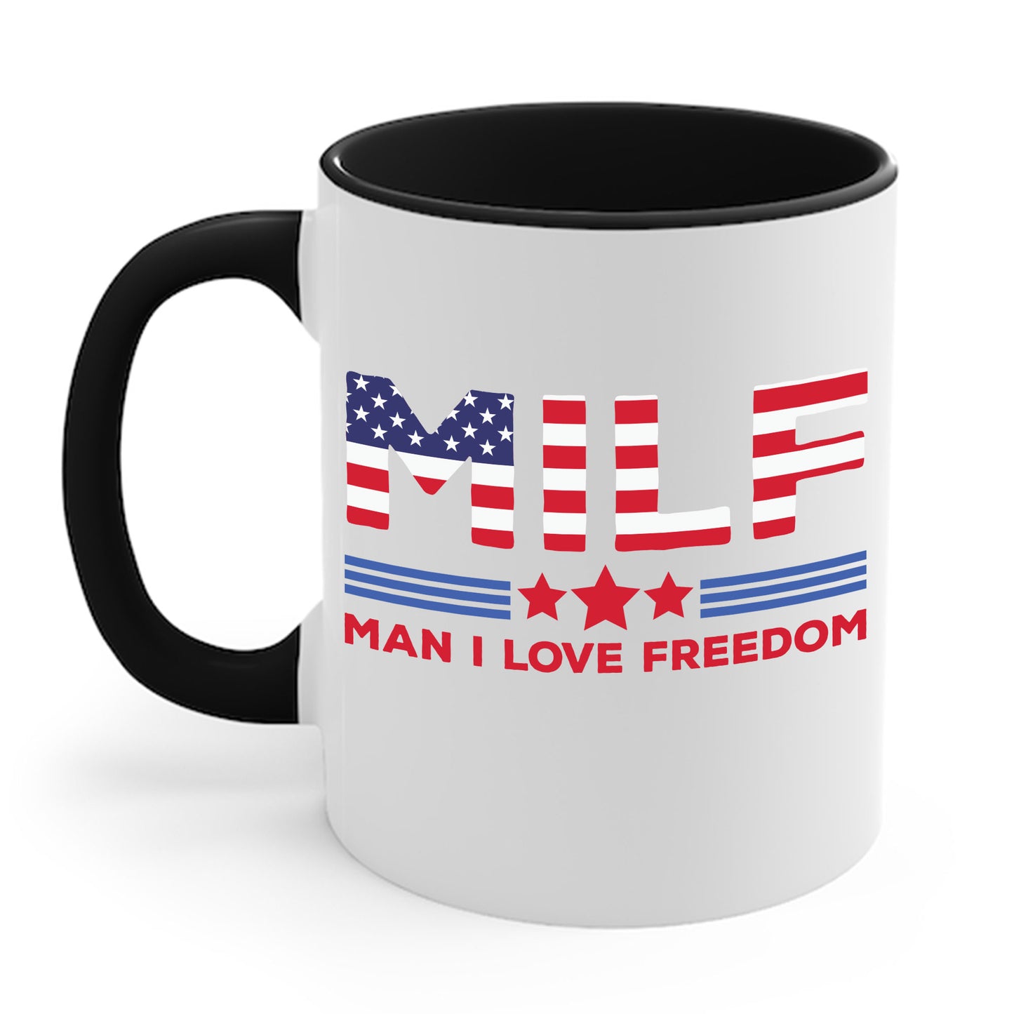 Funny MILF Man I Love Freedom Patriotic 4th Of July Funny Coffee Mug