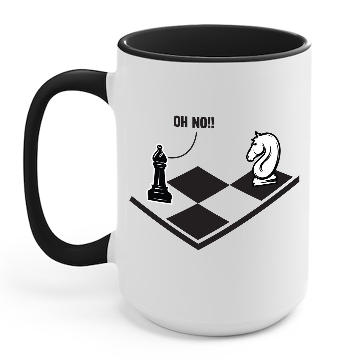 Funny Oh No Knight To Pawn Chess Player Gift Idea Board Game Coffee Mug For Men Women