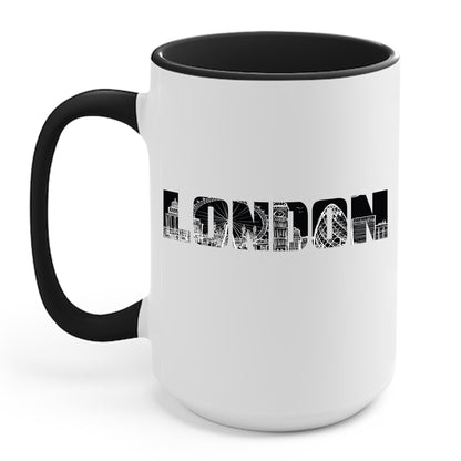 London England Souvenir Flag Phonebooth Double-Decker Bus Coffee Mug For Men Women