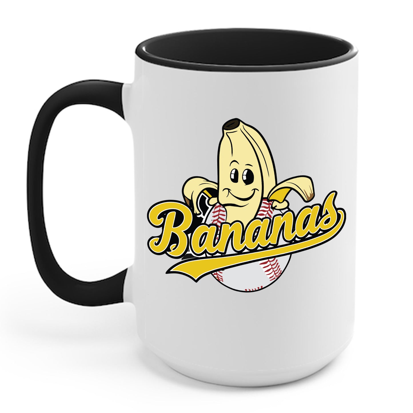 Funny Let's Go Bananas Baseball Coffee Mug For Baseball Lovers Men Women