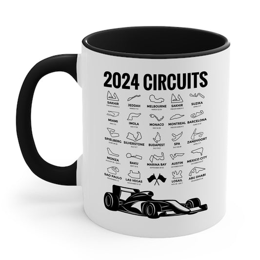 2024 Schedule Formula Racing Formula Car Retro Vintage Coffee Mug For Men Women