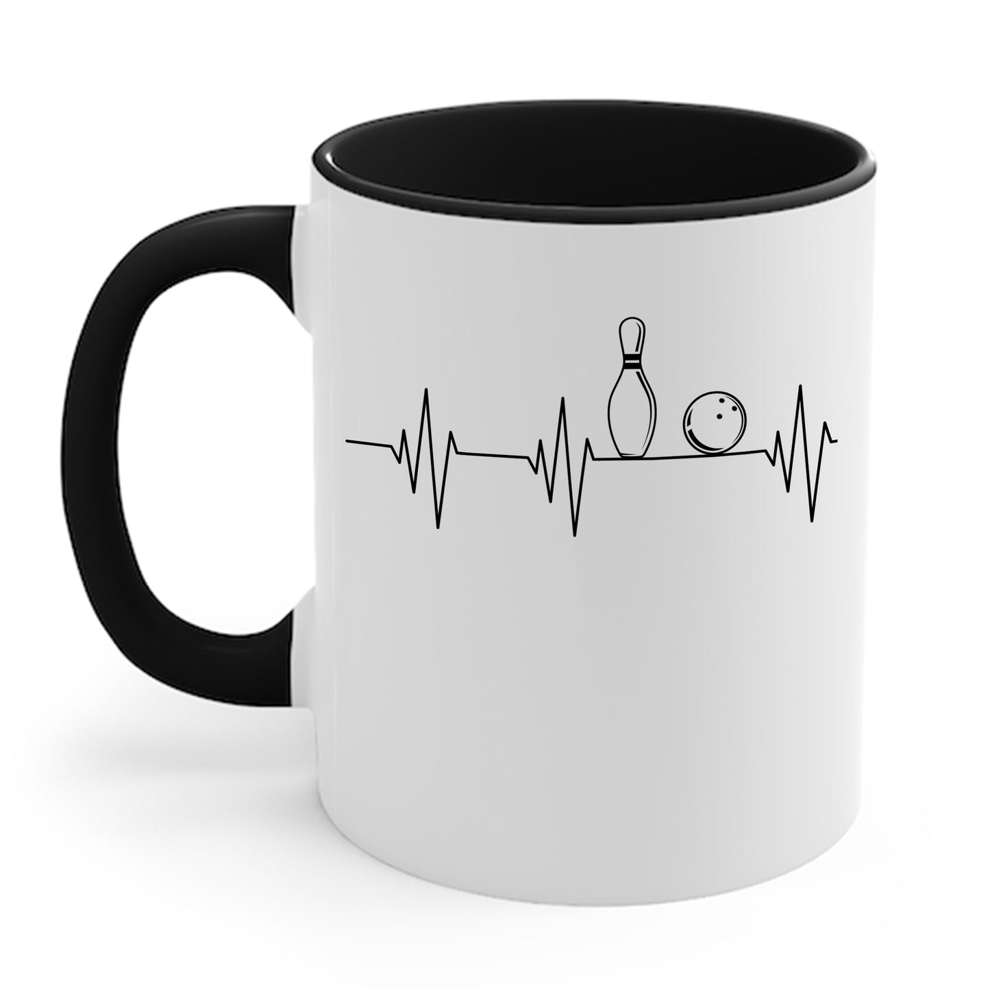 Funny Bowling Gift Cute EKG Bowlers League Coffee Mug For Men Women