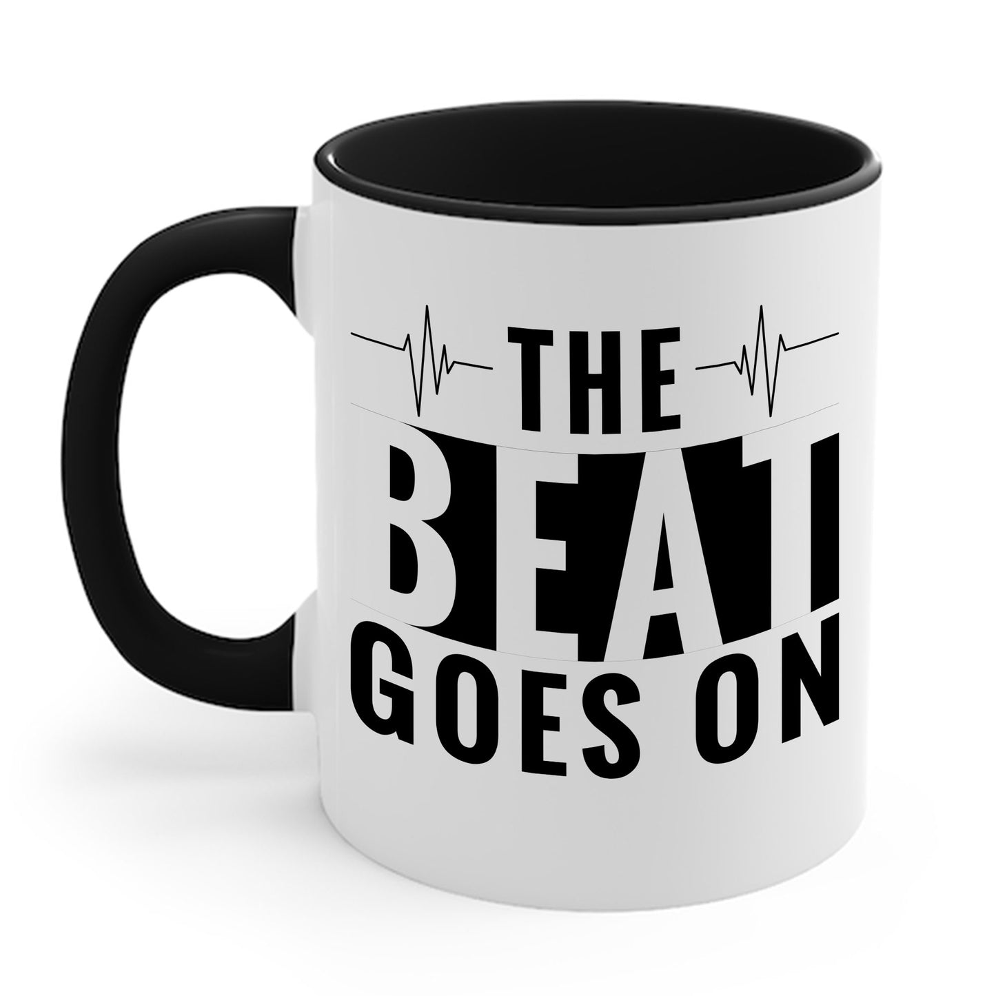 Funny Heartbeat Beat Goes On Heart Disease Awareness Coffee Mug For Men Women