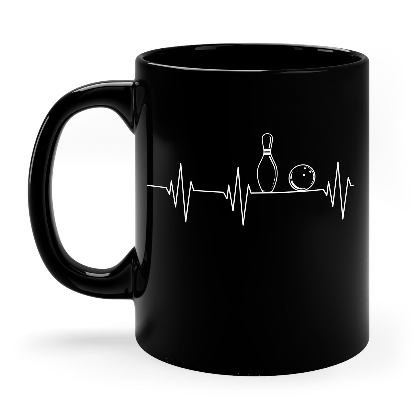 Funny Bowling Gift Cute EKG Bowlers League Coffee Mug For Men Women