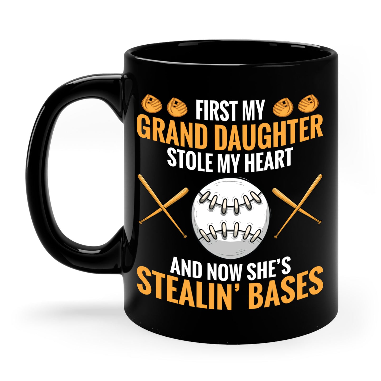 My Granddaughter Plays Softball Baseball Funny Grandparent Coffee Mug For Men Women