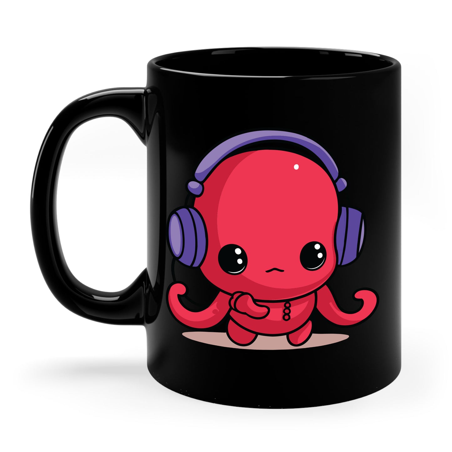 Cute Kawaii Octopus Cartoon Wearing Headphones Music Pop Coffee Mug For Men Women